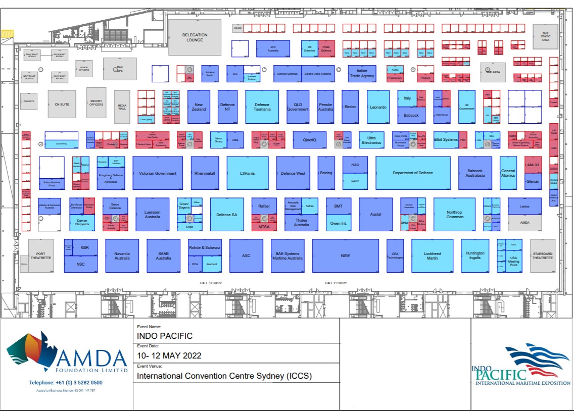 Floor Plan for Indo Pacific 2022 Defence Force Expo at ICC Sydney Floor Plan for Indo Pacific 2022 Defence Force Expo at ICC Sydney