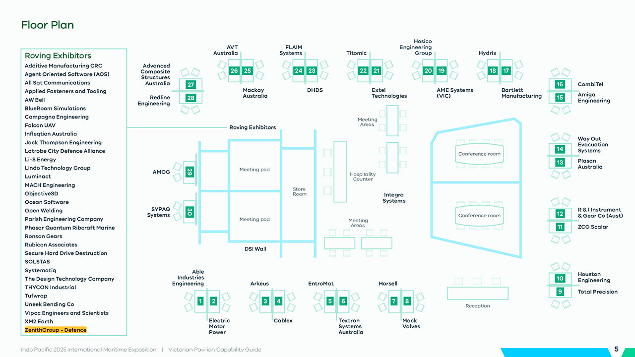 Roving Exhibitors Floor Plan Indo Pacific International Maritime Exposition 